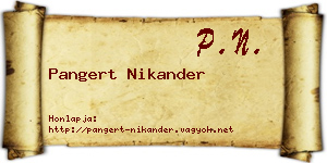 Pangert Nikander névjegykártya